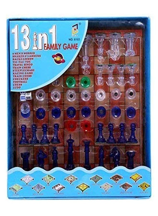 SMART PICKS Kid's and Family's 13 in 1 Fun Game of Ludo, Chess, Snake and Ladder and More Board Game (Multicolor) - Image 1